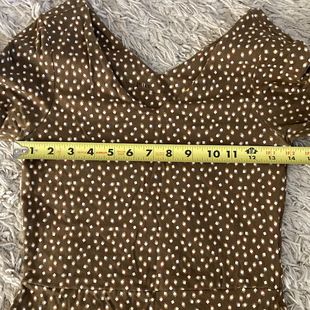 Pact Organic Women's Retro Geo Fit & Flare Midi Party Dress Size Small - Picture 9 of 9